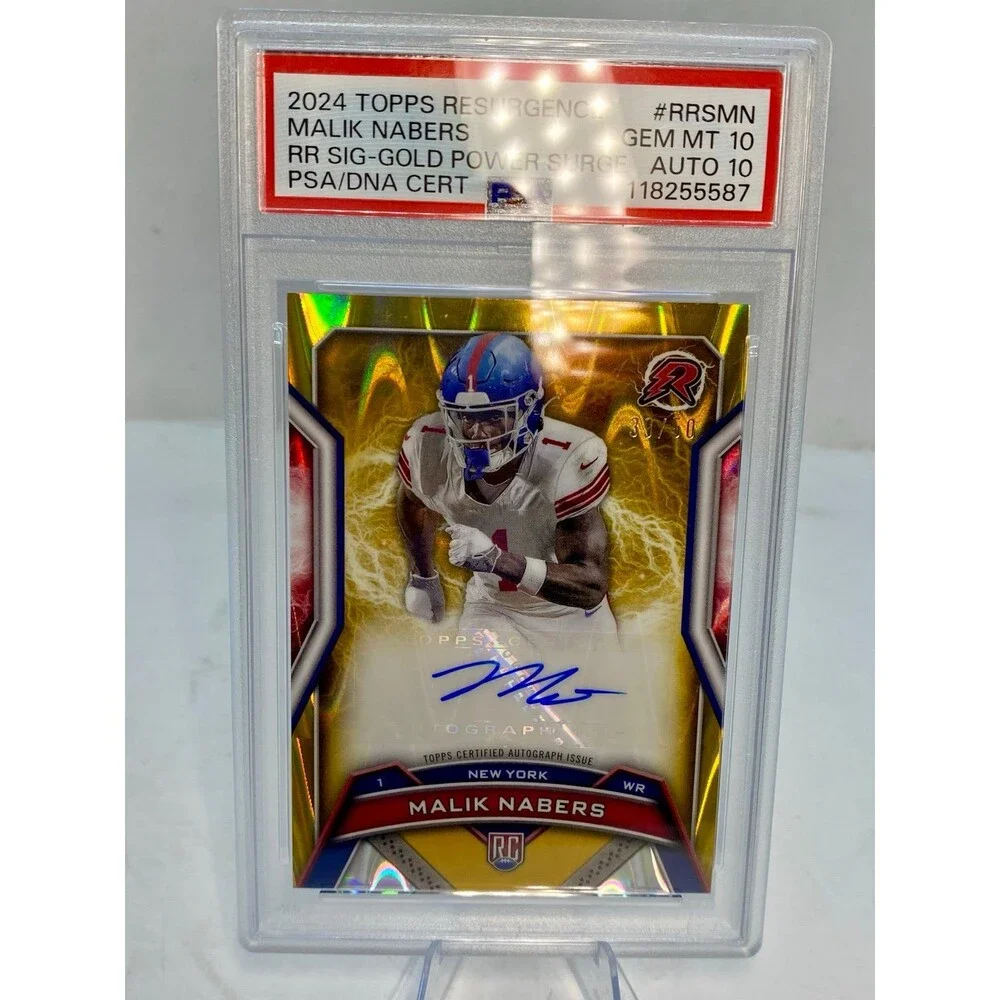 MALIK NABERS rookie 2024 TOPPS RESURENCE GOLD /50 AUTO 10 PSA 10 Pop 6 RC signed